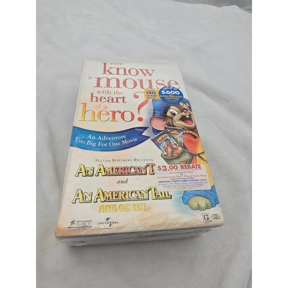An American Tail 1 & Sequel, Fievel Goes West (VHS, 1986 & 1991) SEALED Box Set